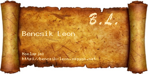 Bencsik Leon névjegykártya