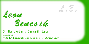 leon bencsik business card